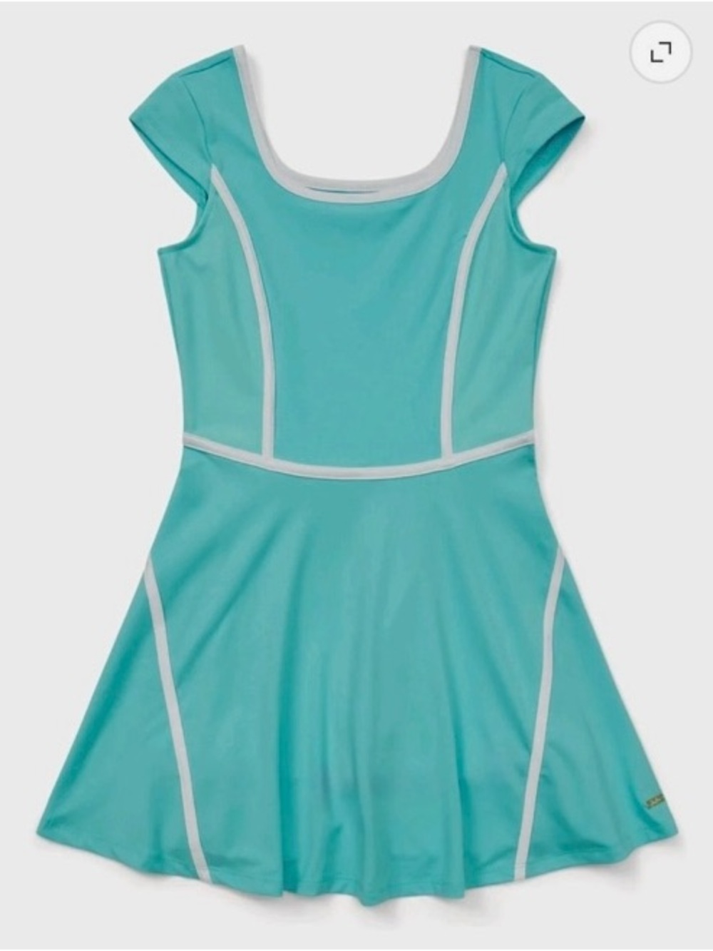 Justice Aqua Fit-and-Flare Dress with White Trim Built in Shorts